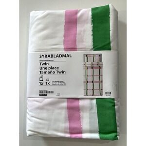 New IKEA SYRABLADMAL Twin Duvet Cover Set with Pillowcase Multicolor/Check